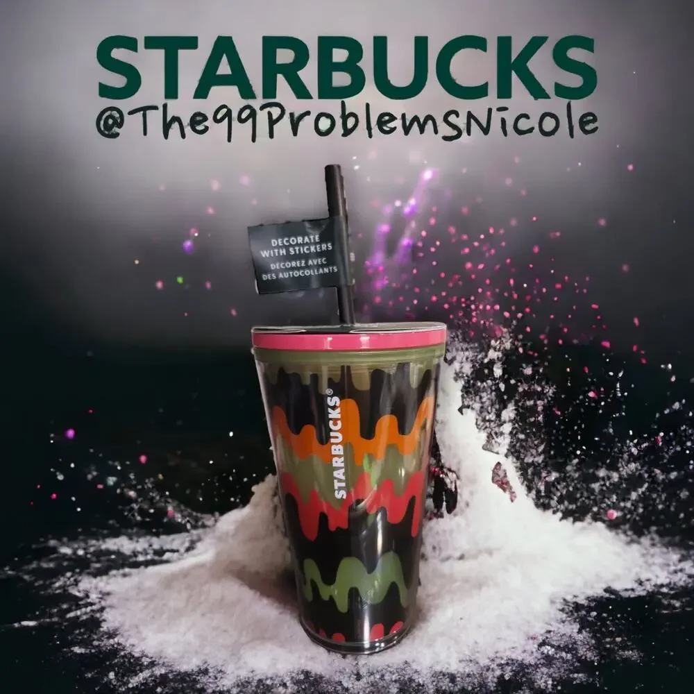 Starbucks 2023 Glow in the Dark Halloween Tumbler with stickers